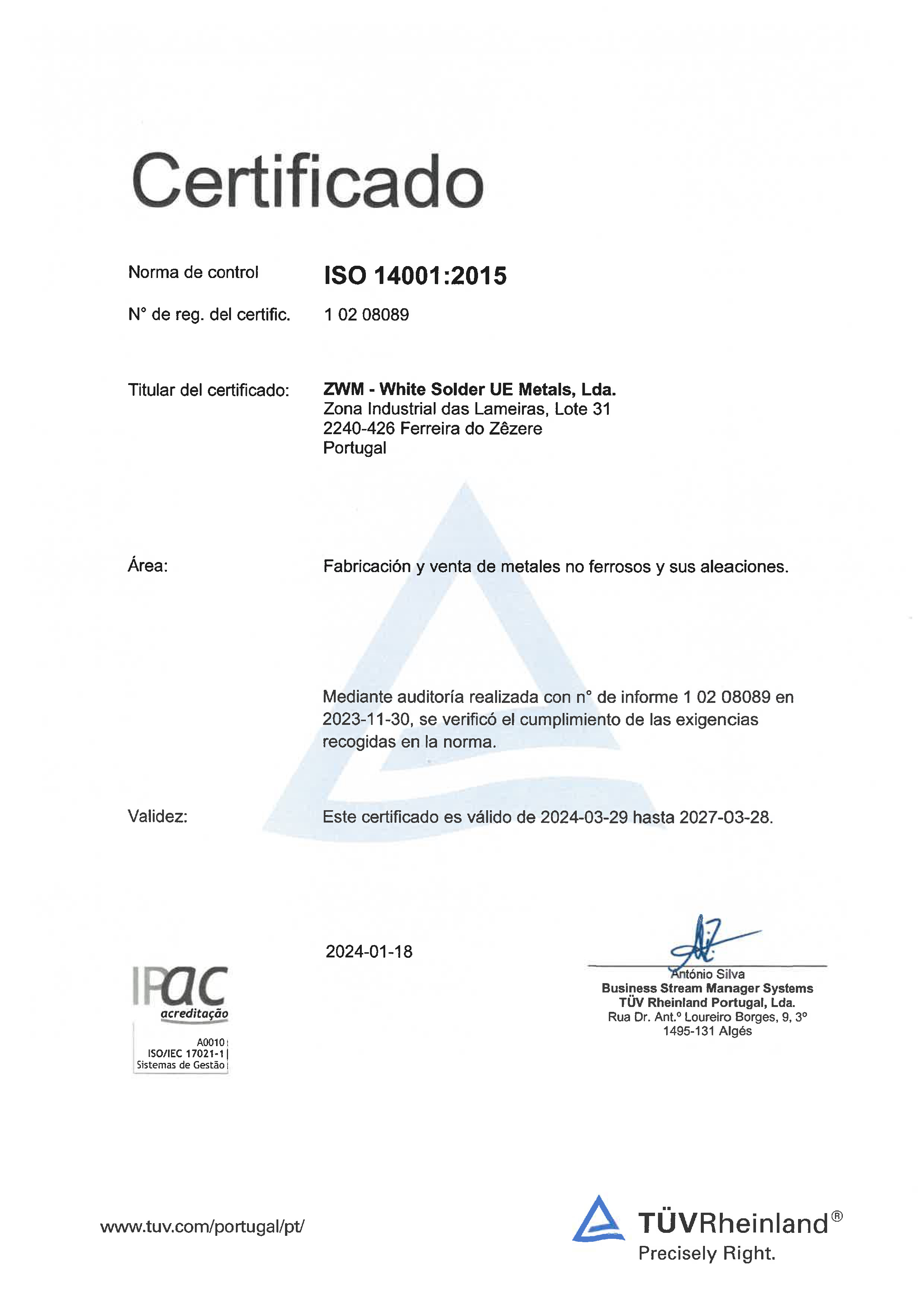 Certificado ISO14001_ES